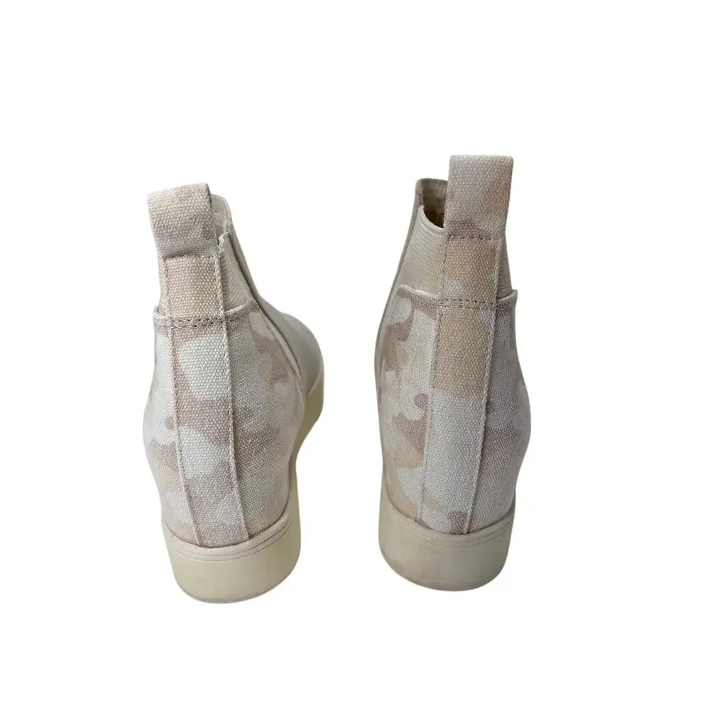 Dolce Vita Sneaker Bootie Women's Size 7 Beige Camo High Top Hidden Wedge Heel